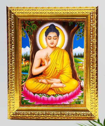 Gold Frame Buddha – 12″ x 14″